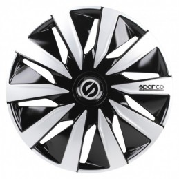 Juego tapacubos Sparco Lazio 15 pulgadas Negro Silver 4 piezas
