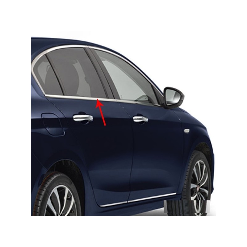 CUBRE MARCO VENTANA ACERO INOXIDABLE FIAT TIPO SD   HB 2016 