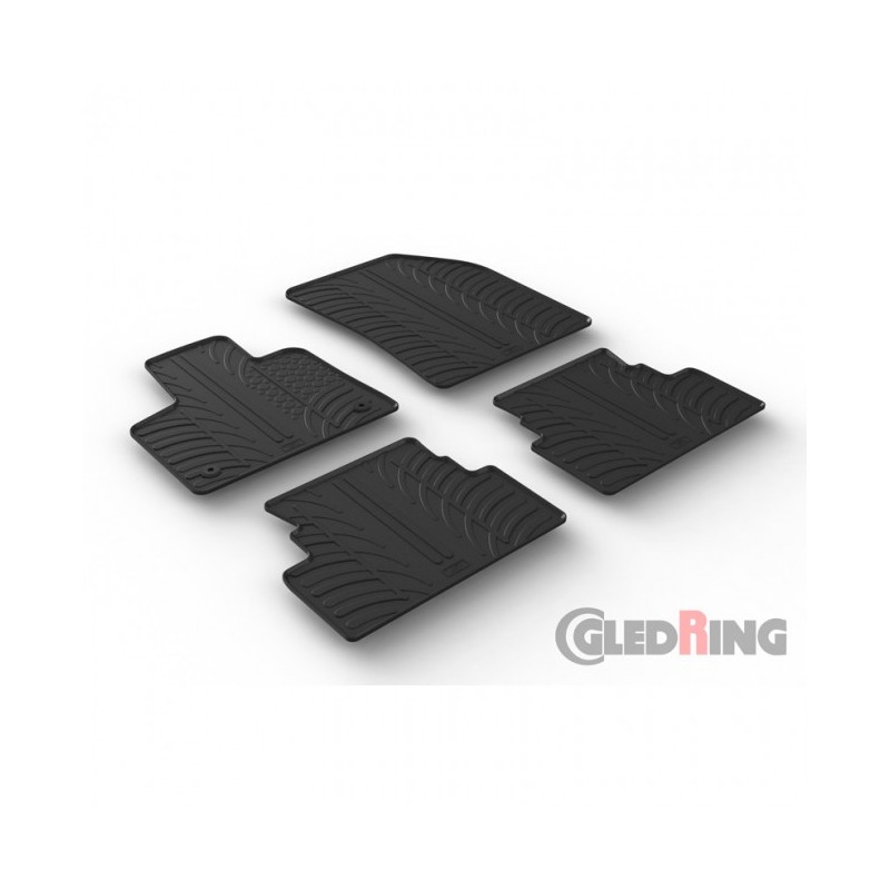 Alfombras de goma Opel Grandland X 2017 Negras 4 piezas
