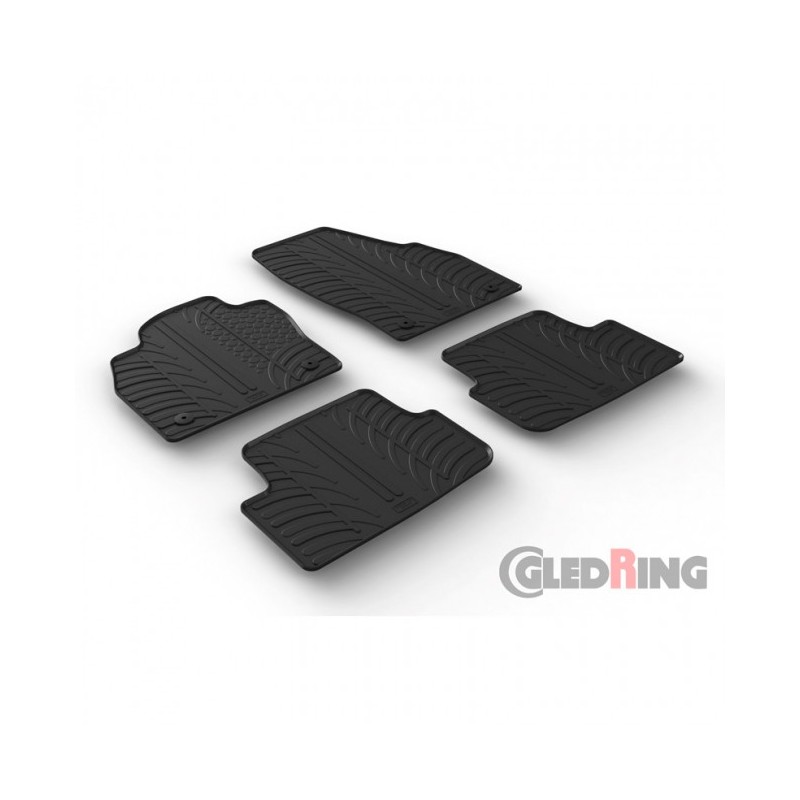 Alfombras de goma Volkswagen Polo VI 2017   Negras 4 piezas