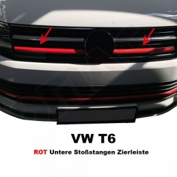 CUBRE PARRILLA ACERO INOXIDABLE ROJA VW T6 2015 