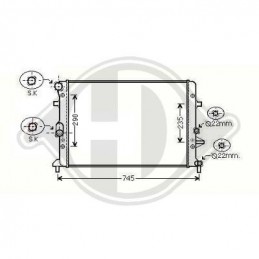RADIADOR SKODA YETI 2014  650X450X34 1 2I 16V