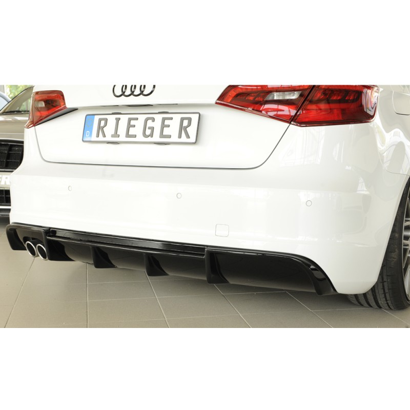 ANADIDO FALDON TRASERO AUDI A3 8V 3 5 PTAS S LINE NEGRO BRILLO