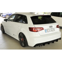 ANADIDO FALDON TRASERO AUDI A3 8V 3 5 PTAS S LINE NEGRO BRILLO