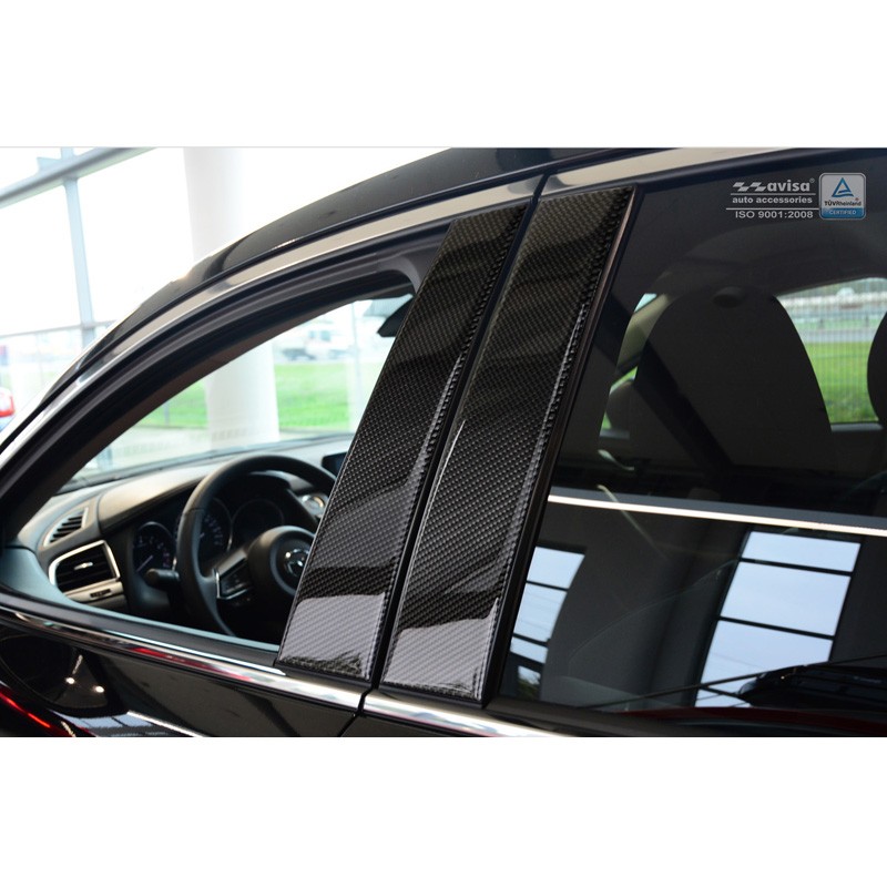 Molduras montante puertas Carbono Negro Mazda 6 Sedan   Wagon 20