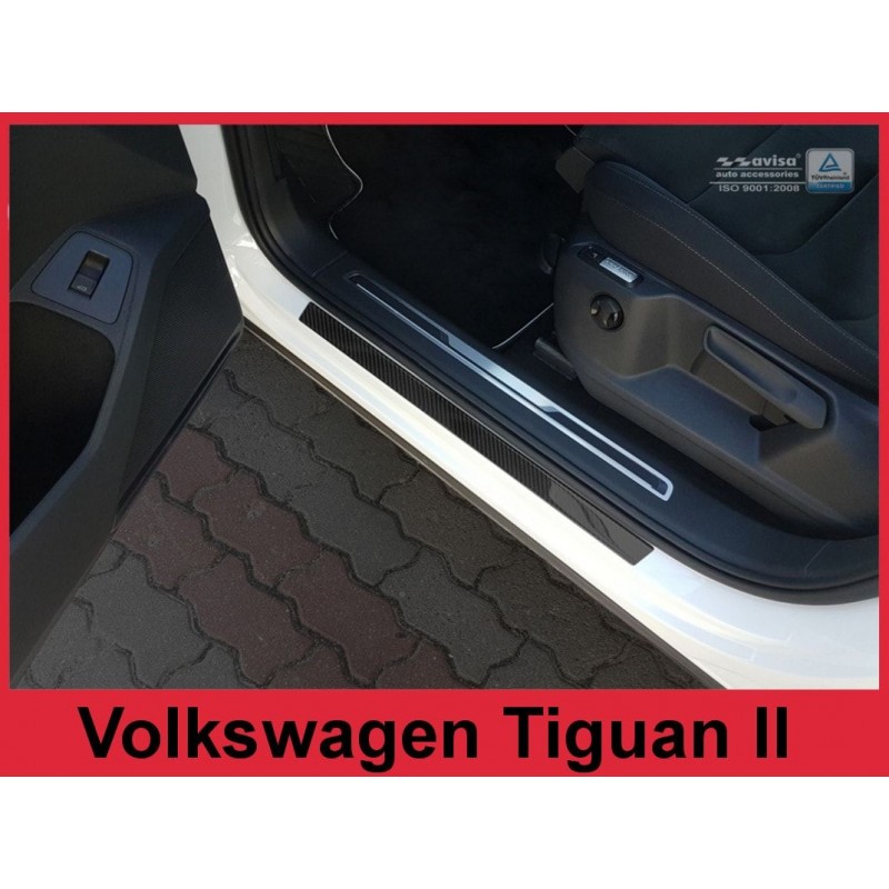 Taloneras de la puerta carbono 3D negro cubre Volkswagen Tiguan 