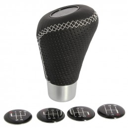 POMO CAMBIO PIEL CAMBIOS MARCHA NEGRO BLANCO UNIVERSAL
