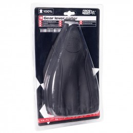 FUNDA PALANCA CAMBIO PIEL  NEGRO CON HILO NEGRO
