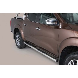 Estribos en tubo inox O76mm Nissan Navara D23 NP300 2016  con pi