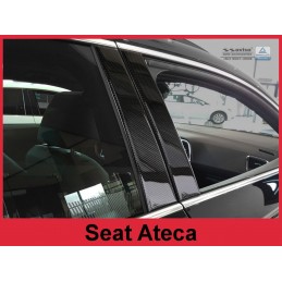 MOLDURAS MONTANTE VENTANA CARBONO NEGRO SEAT ATECA 2016 