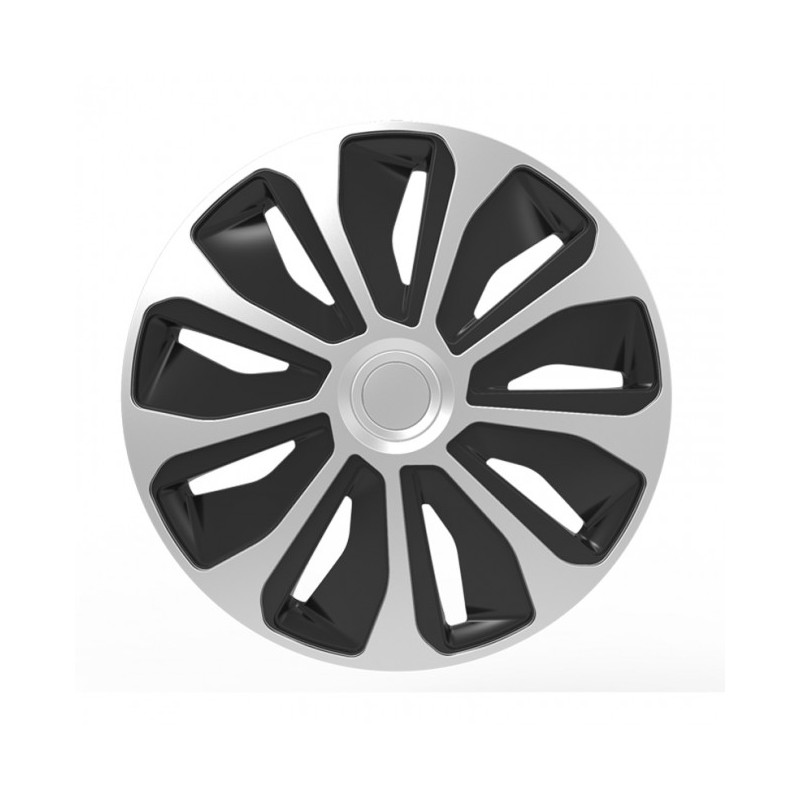 Juego tapacubos rueda Platin 13 quot  plata negro