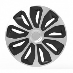 Juego tapacubos rueda Platin 15 quot  plata negro