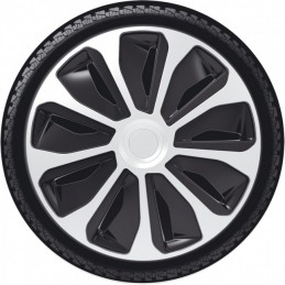 Juego tapacubos rueda Platin 16 quot  plata negro