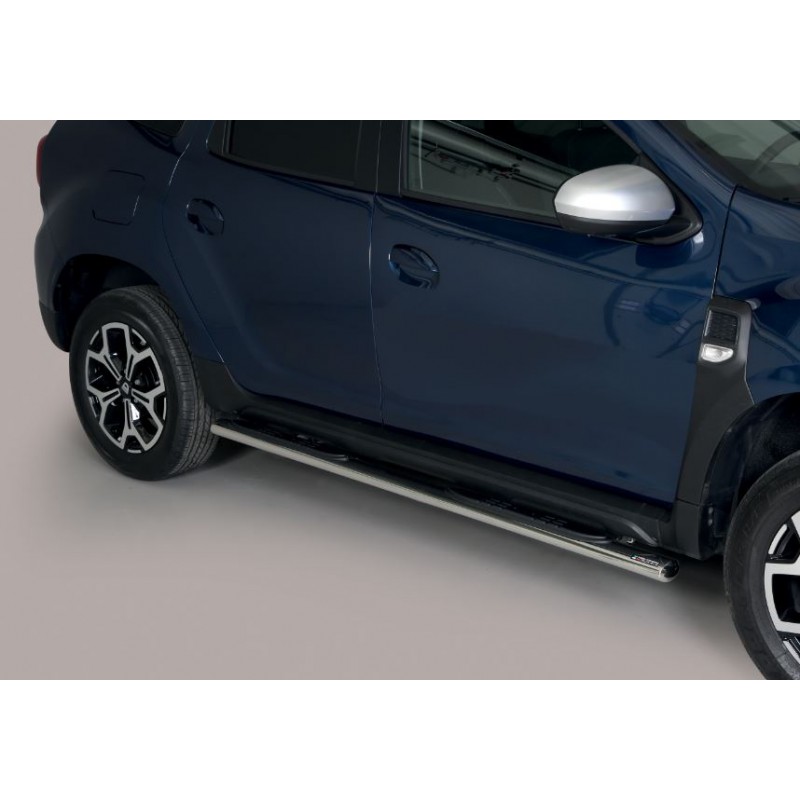 Estribos en tubo inox Dacia Duster 2018  seccion oval con pisant