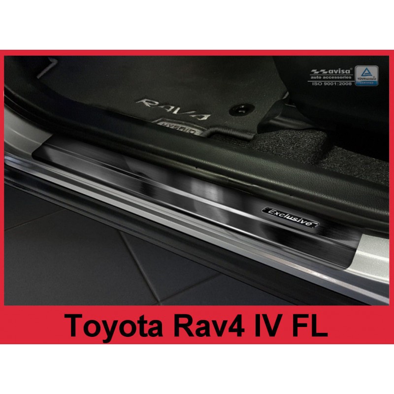 Protectores de umbral de acero inoxidable negro Toyota C HR 2016