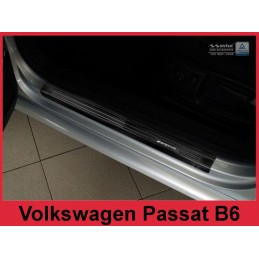 Protectores de umbral de acero inoxidable negro Volkswagen Passa