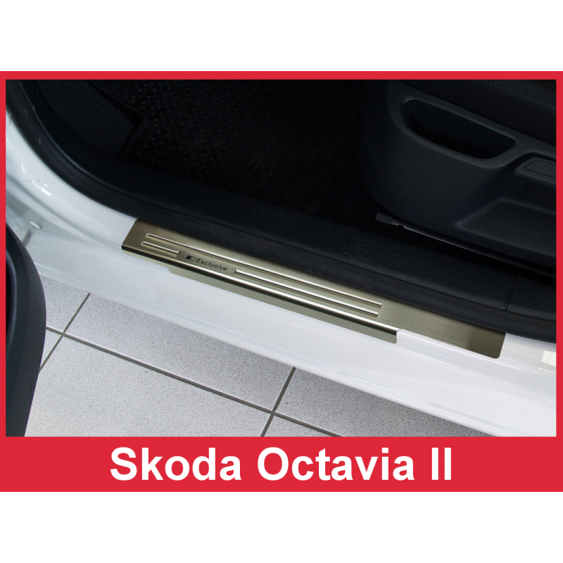 Umbral de puerta de acero inoxidable Skoda Octavia II 5 puertas 