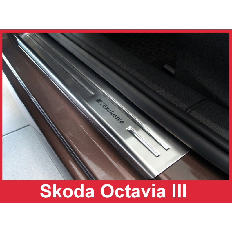 Umbral puerta de acero inoxidable Skoda Octavia III Sedan 2013 2