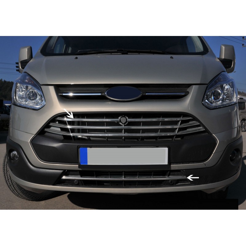 CUBRE PARRILLAS ACERO INOXIDABLE FORD TRANSIT CUSTOM 2013 