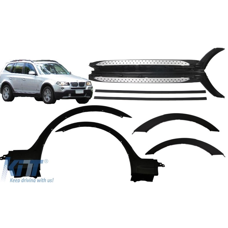JUEGO ESTRIBERAS   ALETINES  BMW X3 E83   04 10  INCLUYE MATERIA