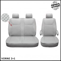JUEGO FUNDAS ASIENTO VW T5  T6 MULTIVAN CARAVELLE GRIS BLANCO 2 