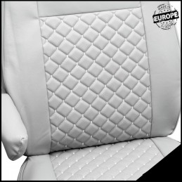 JUEGO FUNDAS ASIENTO CUERO VW T5 T6 MULTIVAN CARAVELLE GRIS BLAN