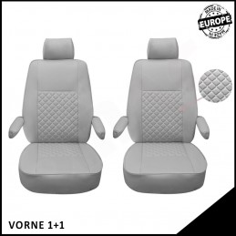 JUEGO FUNDAS ASIENTO CUERO VW T5 T6 MULTIVAN CARAVELLE GRIS GRIS