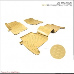 Alfombras de Goma 3D VW Touareg 2002 2010 color Beige