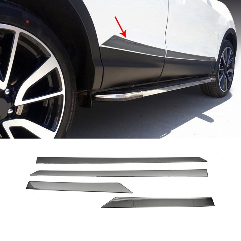 JUEGO MOLDURAS DE PUERTA Y PANEL ACERO INOX NISSAN QASHQAI 2014 