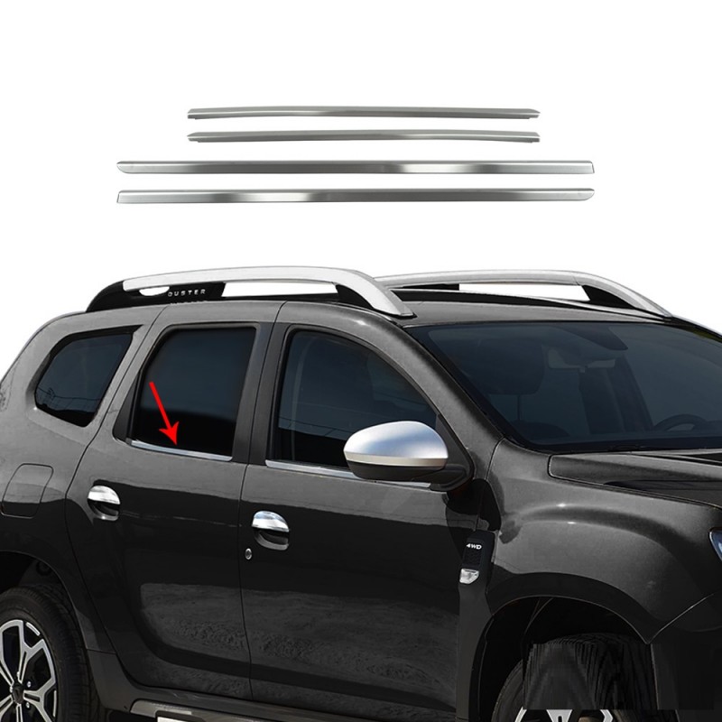CUBRE MARCOS VENTANA EN ACERO INOXIDABLE DACIA DUSTER 2018  MATE