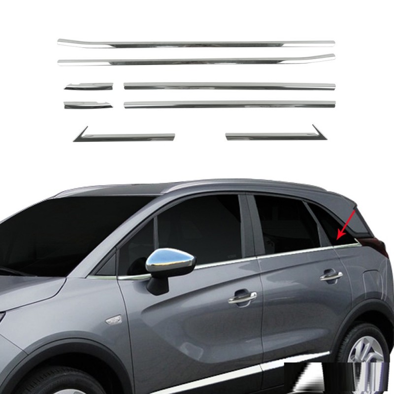 CUBRE MARCO VENTANA EN ACERO INOXIDABLE OPEL CROSSLAND X 2017 