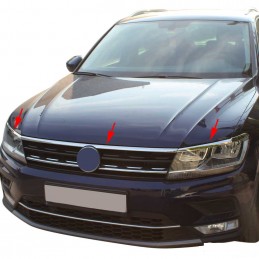 MOLDURAS ACERO INOXIDABLE SOBRE FARO Y PARRILLA VW TIGUAN II 201