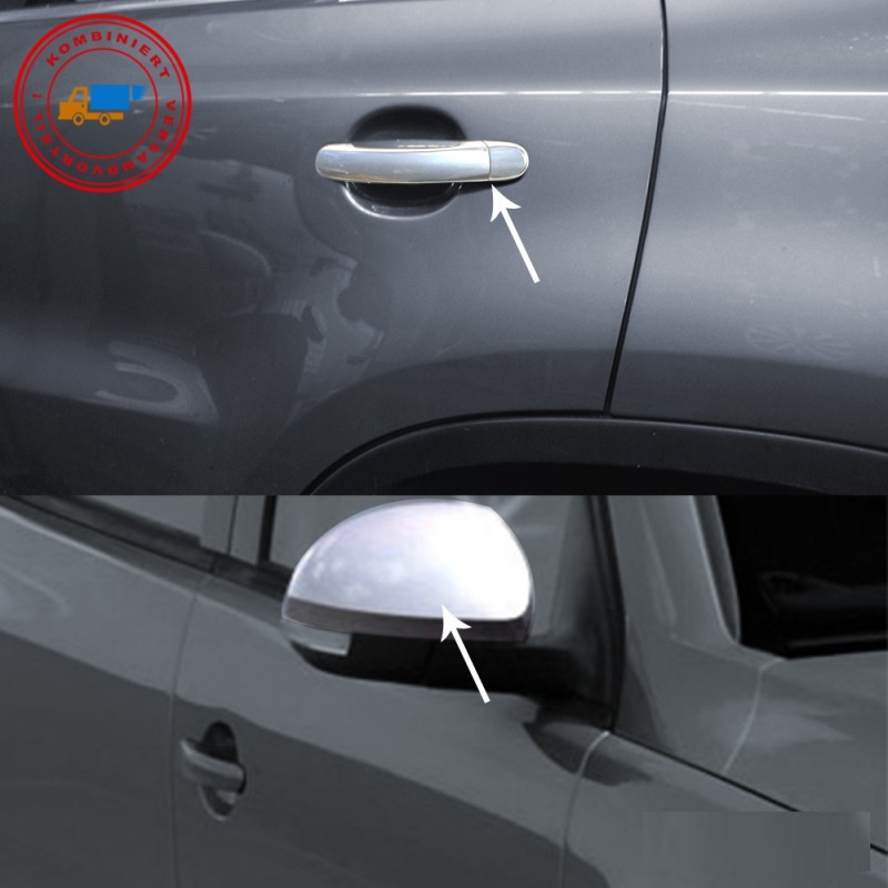 CUBRE RETROVISORES   MANETAS ACERO UNOXIDABLE VW TIGUAN II 2016 