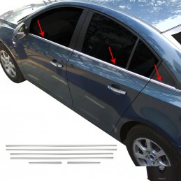 CUBRE MARCO VENTANA ACERO INOXIDABLE CHEVROLET CRUZE 2009  MATE 