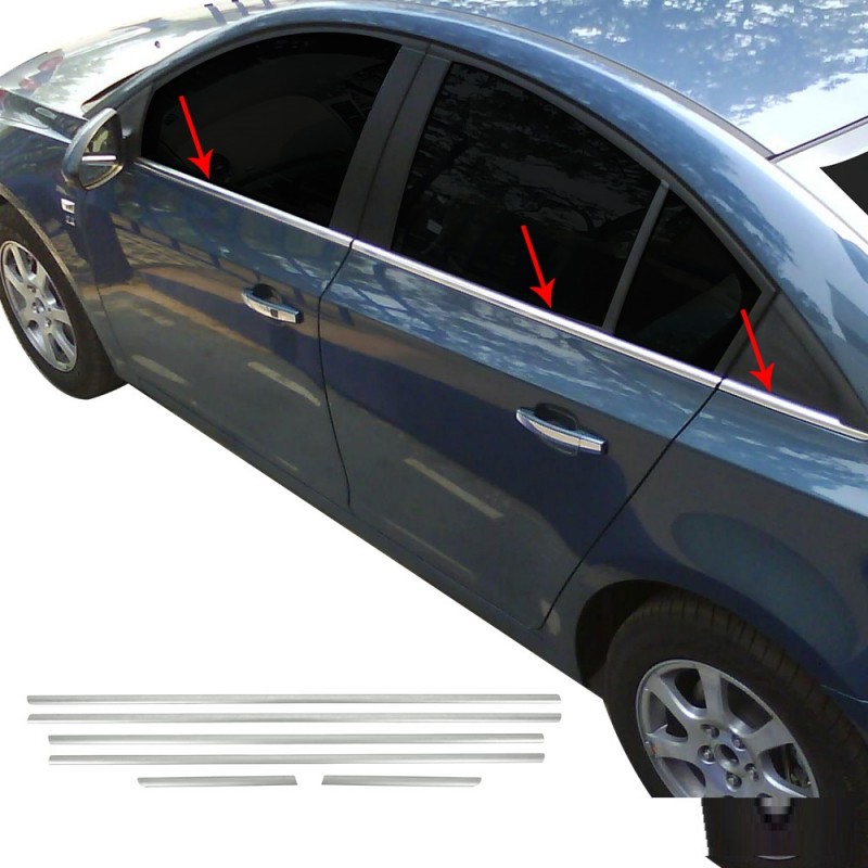 CUBRE MARCO VENTANA ACERO INOXIDABLE CHEVROLET CRUZE 2009  MATE 