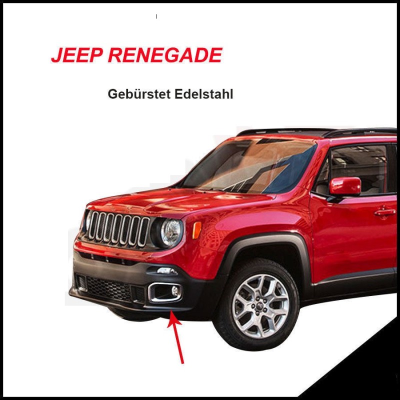 MARCOS ANTINIEBLA ACERO INOXIDABLE JEEP RENEGADE 2014  MATE