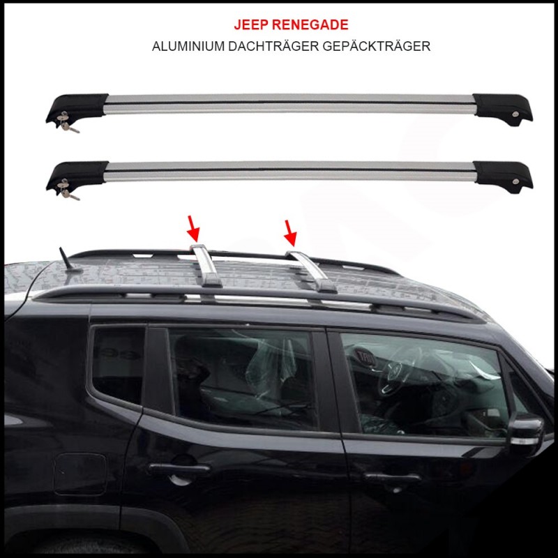 BARRAS PORTAEQUIPAJES TRANSVERSALES JEEP RENEGADE 2014  ALU GRIS