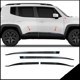 MOLDURAS LATERALES ACERO INOXIDABLE NEGRAS MATE JEEP RENEGADE 20