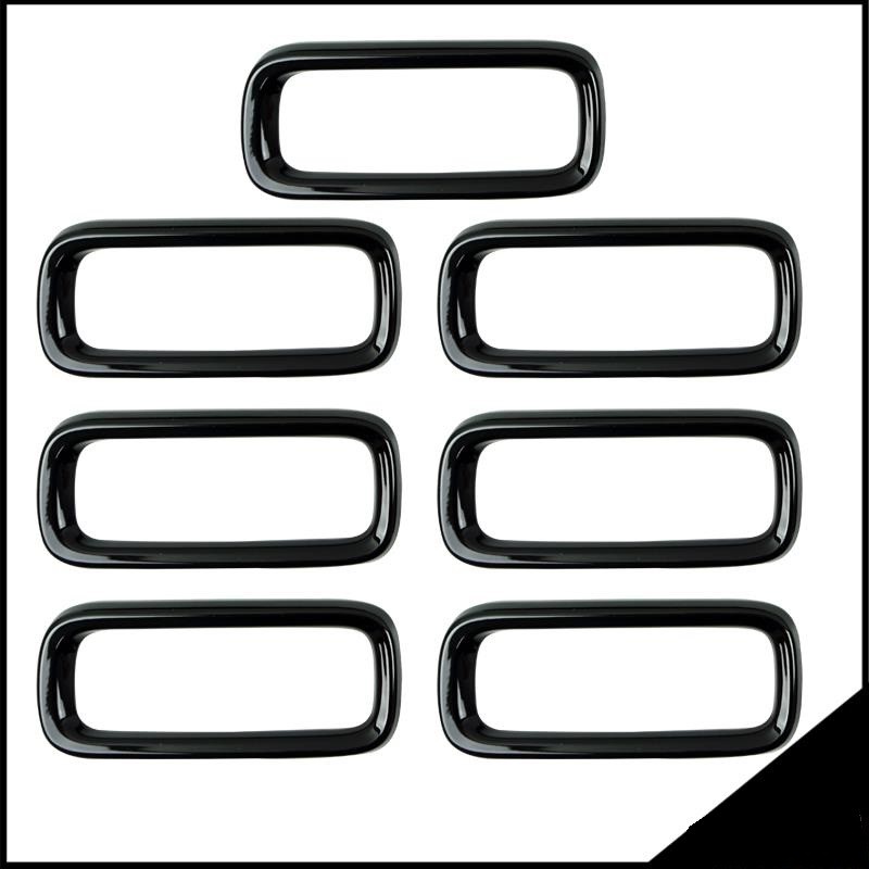 CUBRE PARRILLAS CROMADAS NEGRAS JEEP RENEGADE 2014  7 PIEZAS abs