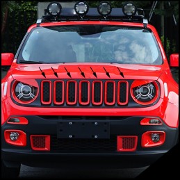 CUBRE PARRILLAS CROMADAS ROJAS JEEP RENEGADE 2014  ABS