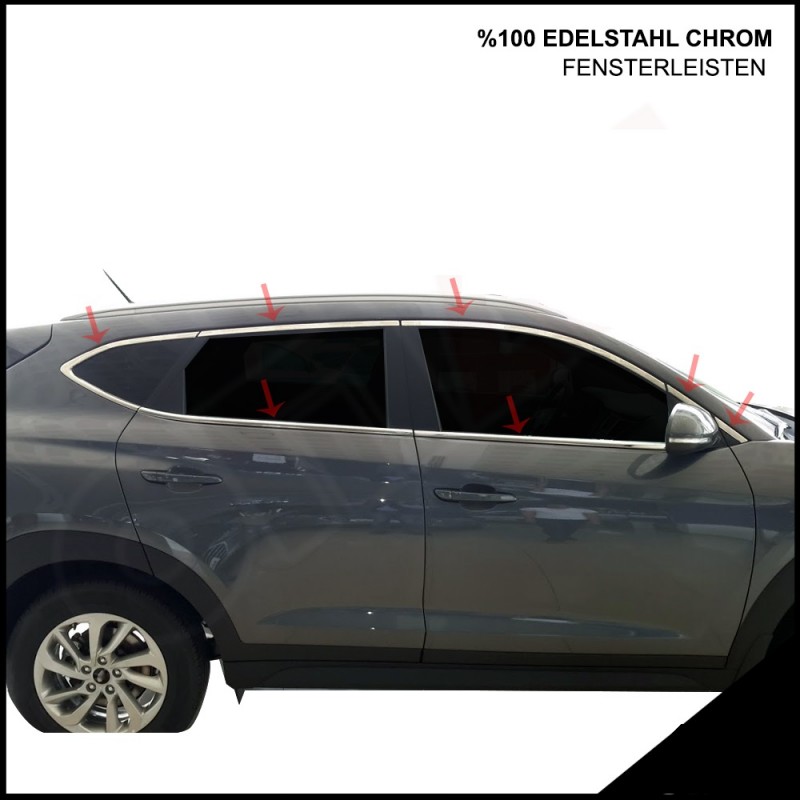 CUBRE MARCO VENTANA EN ACERO INOXIDABLE HYUNDAI TUCSON 2015  14 