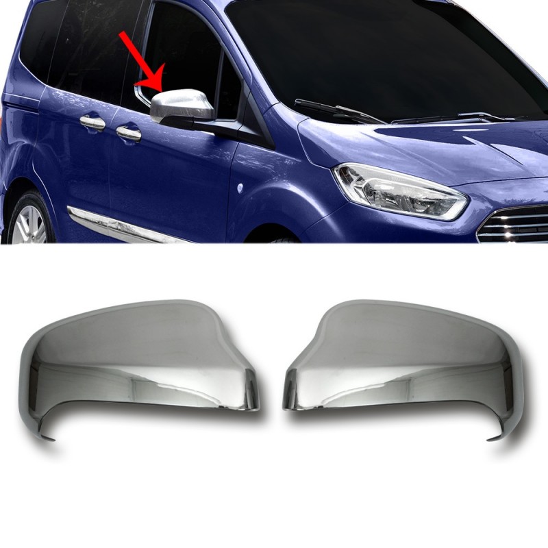 CUBRE RETROVISORES CROMADOS FORD TOURNEO COURIER 2018  ABS