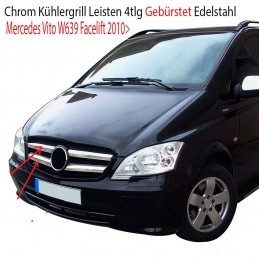 CUBRE PARRILLAS ACERO INOXIDABLE CROMADO MERCEDES VITO W639 2010