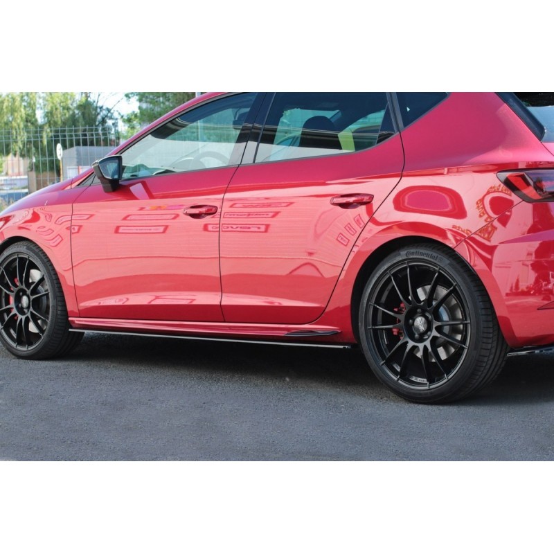 Faldones lip laterales Seat Leon CUPRA  2016  MAXTON v2 negro br
