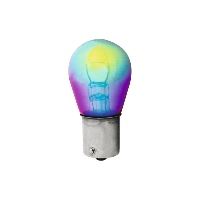 BA15p bombilla efecto arco iris   naranja  2 piezas 
