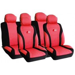 FUNDA TEXTIL PARA ASIENTOS  ldquo  RS  ldquo  CARBONO  ROJO