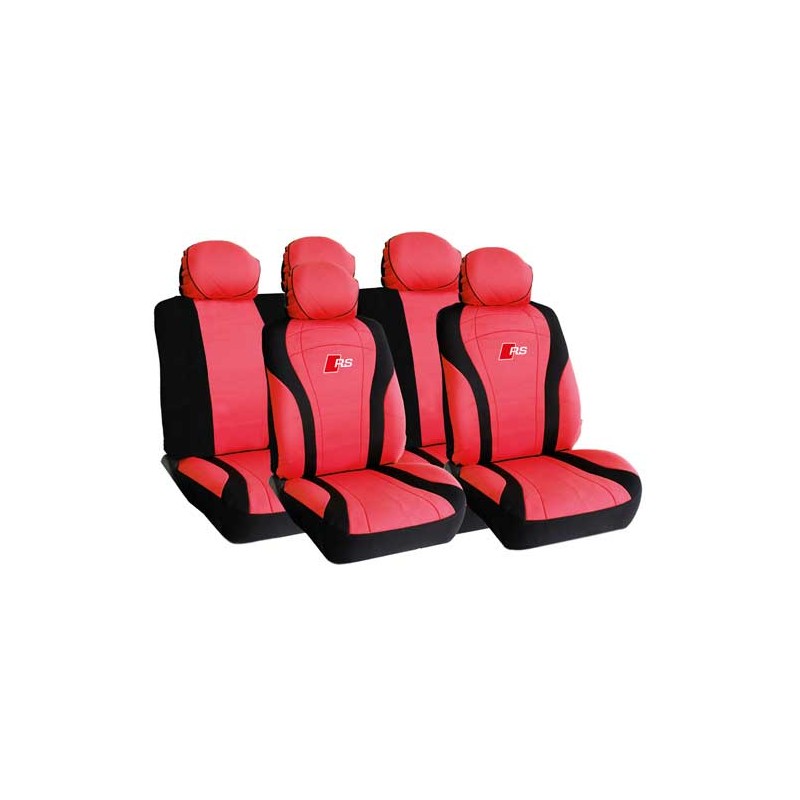 FUNDA TEXTIL PARA ASIENTOS  ldquo  RS  ldquo  CARBONO  ROJO