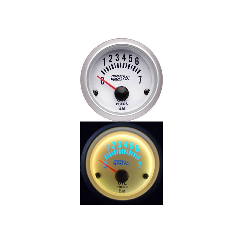 MANOMETRO PRESION ACEITE  ldquo RACE SPORT rdquo  DI 52MM 12V