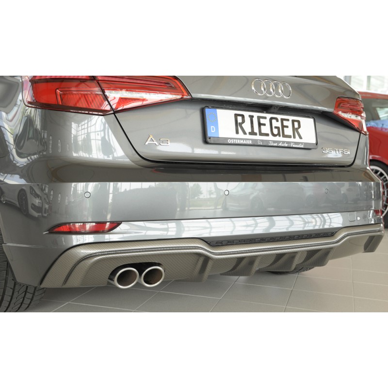 DIFUSOR TRASERO AUDI A3 8V 3 5 PTAS S LINE 2016  CARBON LOOK