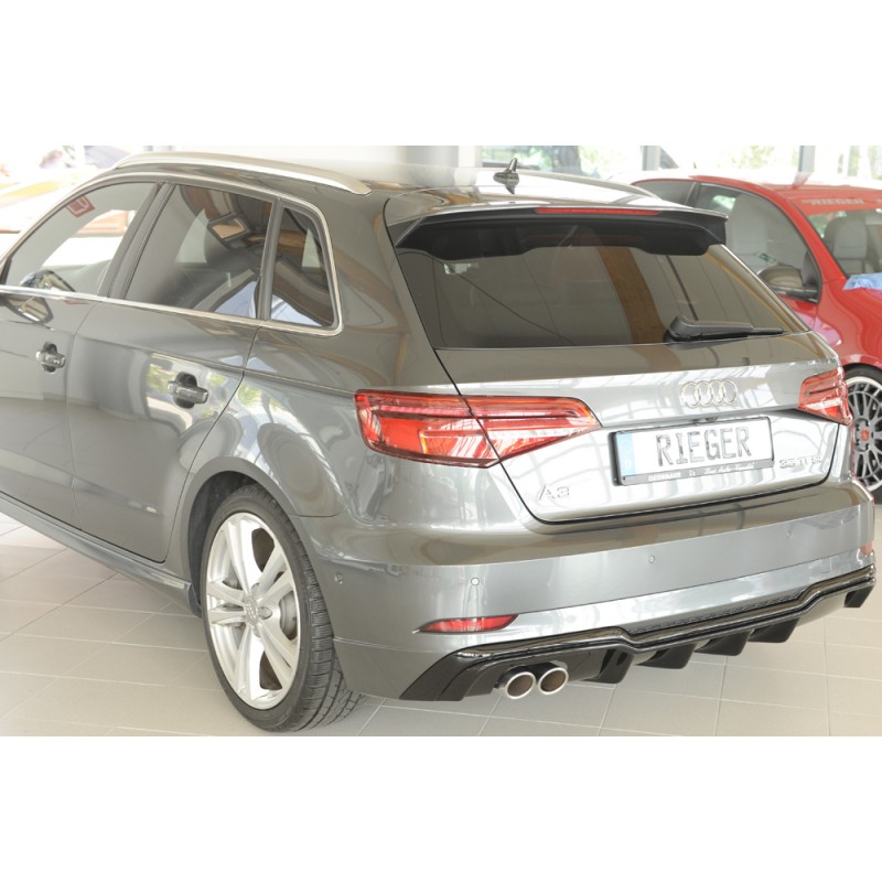 DIFUSOR TRASERO AUDI A3 8V 3 5 PTAS S LINE 2016  NEGRO BRILLO